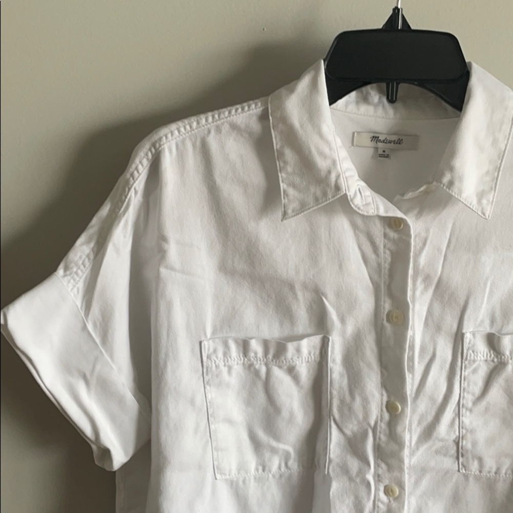 Madewell white cotton courier shirt